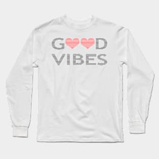 Good vibes - heart - black and red. Long Sleeve T-Shirt